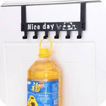 NICE DAY hallway hanger - 6 hooks - black - door holder