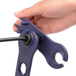Wrench for MC4 solar connector connectors for photovoltaic panels.