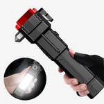 LED flashlight - 5W - USB - with glass hammer - multifunctional