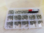 Set of 530 pcs. ordinary bolts and nuts - M2, M2.5, M3 - silver