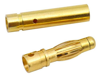 GOLD plugs - 4mm - pair - connectors - current connectors