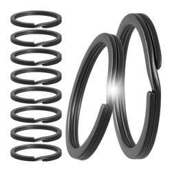 Spring Ring 30mm for Key Ring Black Flat Split Ring 10 pieces