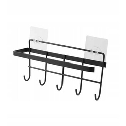 Paper holder with 5 hangers - black - Foil towel rack
