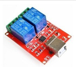 Module of 2 10A/230V relays controlled from USB - Relays on USB