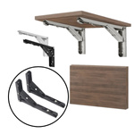Folding furniture bracket - 20cm - black - metal support
