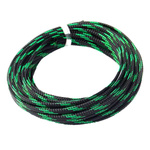 4mm/8mm wire braid - green/black - polyester braid/ Braid - 1mb