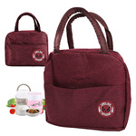 Breakfast Insulated Thermal Bag Maroon Lunch Bag Tourist Panda