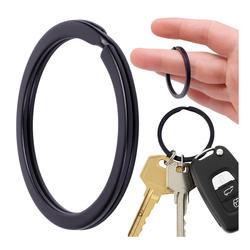 Spring ring for key ring - 35mm - black - flat - Key ring