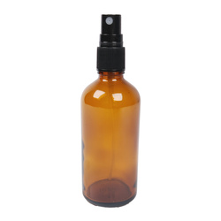 Szklana Butelka 100 ml - Brązowa - Z Atomizerem Czarnym