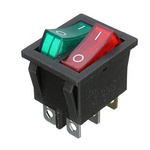 KCD3 red-green rocker switch - ON/OFF switch - 220V - 6 PINs