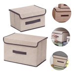 Folding Fabric Box - Set of 2 - Lockable Organizer