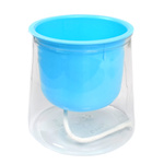 SIMPLE 8cm Self Watering Pot - Blue Plastic Flower Cover