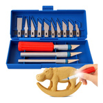 Scalpels, modeling knives - set of 13 blades and 3 handles.