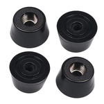 Round rubber feet - 20x16x10,5mm - black - for furniture - 4 pcs.