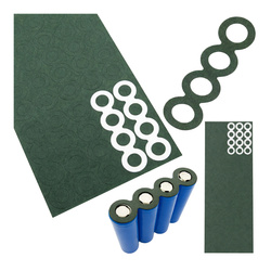 Insulating pad with hole for 4 18650 batteries - green - combined 25 pcs