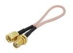 Przejście - SMA jack na SMA plug - adapter prosty z przewodem 300mm