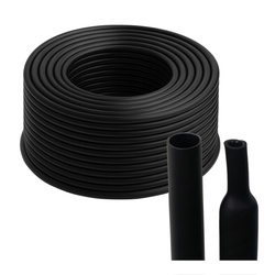 Heat shrinkable tubing Ø4mm 1mb - black - flexible - silicone