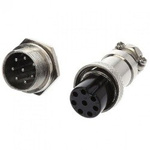 GX16 8-PIN screw-on industrial connector - plug with socket