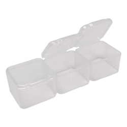 Storage Container with Lid 3 compartment - 97x32x23mm - Organizer