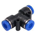 Plug connector tee T PE-6mm - Pneumatic quick coupling for water