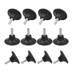 Zestaw 12x Nóżki Meblowe M8 50x25mm Stopka Regulowana Czarna Noga z Podkładką