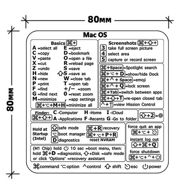 Naklejka na klawiaturę Maca