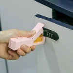 Assistant for contactless door opening - pink - portable elevator button