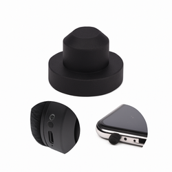 Silikonowa zaślepka portu sieciowego Audio - czarna - zatyczka portu sieciowego