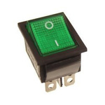 KCD7 rocker switch - green - ON/OFF switch - 230V - 4 PIN