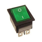 KCD7 rocker switch - green - ON/OFF switch - 230V - 6 PIN