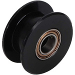 GT2 pulley without teeth - black - 5mm axle - for 6mm belt - RepRap 3D CNC Printer