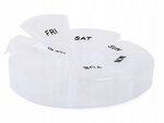 Weekly medicine container - round - Box with 7 compartments - Organizer