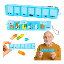 Weekly medicine container - Box with 7 compartments - Organizer