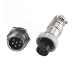 GX12 6-PIN screw-on industrial connector - plug with socket