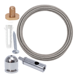 LED panel mounting cable - 2m - for guides - with T-bolt - steel cable for LED lamps and fixtures