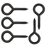 Self-Tapping Screw-in Eye Hook 5cm Black 5pcs Ceiling Hanger