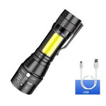 T6-19 mini LED COB flashlight - Aluminum - usb rechargeable - side light - pocket-sized