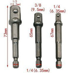 Screwdriver adapters - 1/4" 3/8" 1/2" reductions - Set of 3 pcs