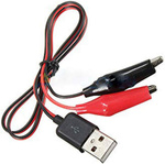 USB cable with crocodiles - 60 cm