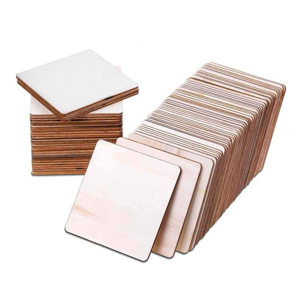 Sklejka 3mm - Zestaw 10szt - Formatka Do Lasera - 75x75mm