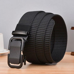 Men's belt - webbing - black - with automatic buckle