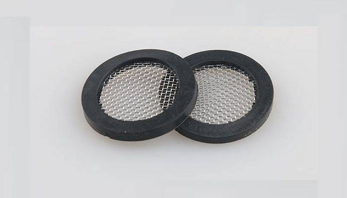 Zdjęcie uszczelki gumowej z filtrem płaskim 24mm - widok boku