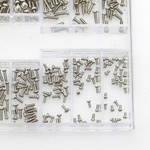Set of mini screws - 1mm to 2mm - 500 pieces - screws for glasses/watches- silver - set H
