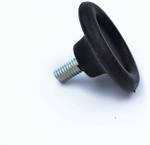 Adjustable foot for furniture - M6 27x14mm - black - furniture leg with washer