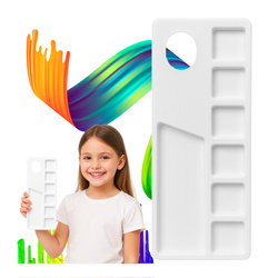 Palette For Acrylic Paints 9x22cm Plastic Rectangular Tray