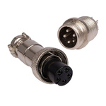 GX12 5-PIN screw-on industrial connector - plug with socket