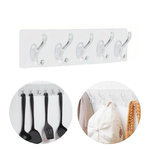 Hook - adhesive hanger double 5 pcs - 50x6,5cm transparent - wall holder