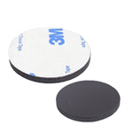 Self-adhesive rubber magnet - 35mm - black round - 3M