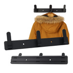 Triple Wall Hanger - For Clothes Towels - Self-adhesive hook Black