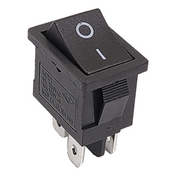 21x15mm rocker switch - KCD1-104 - 6A/250V - double - ON/OFF - black